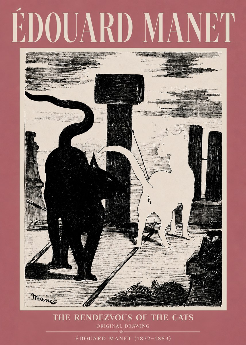 Édouard Manet The Rendezvous of the Cats No5 - Affiche
