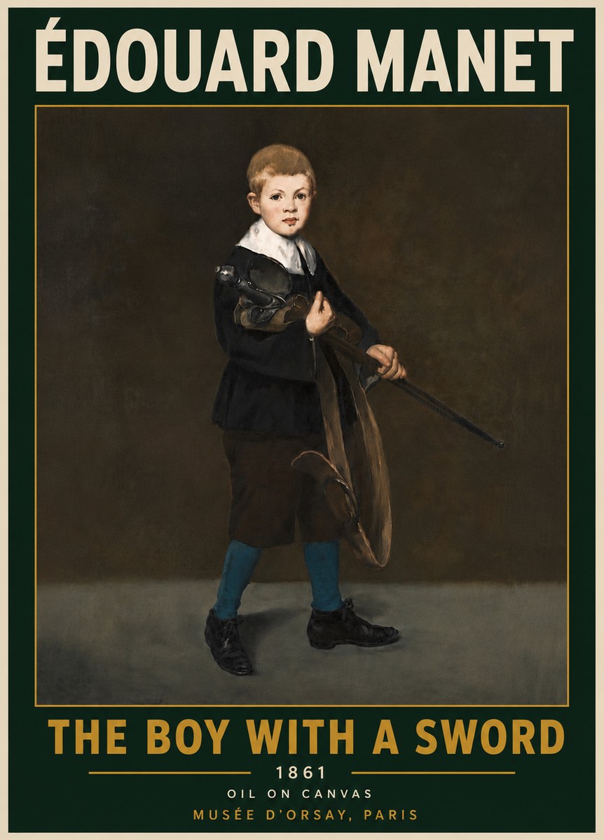 Édouard Manet The Boy with a Sword No6 - Affiche