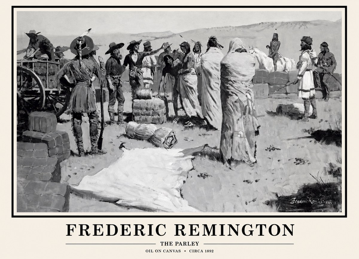 Frederic Remington The Parley No1 - Affiche