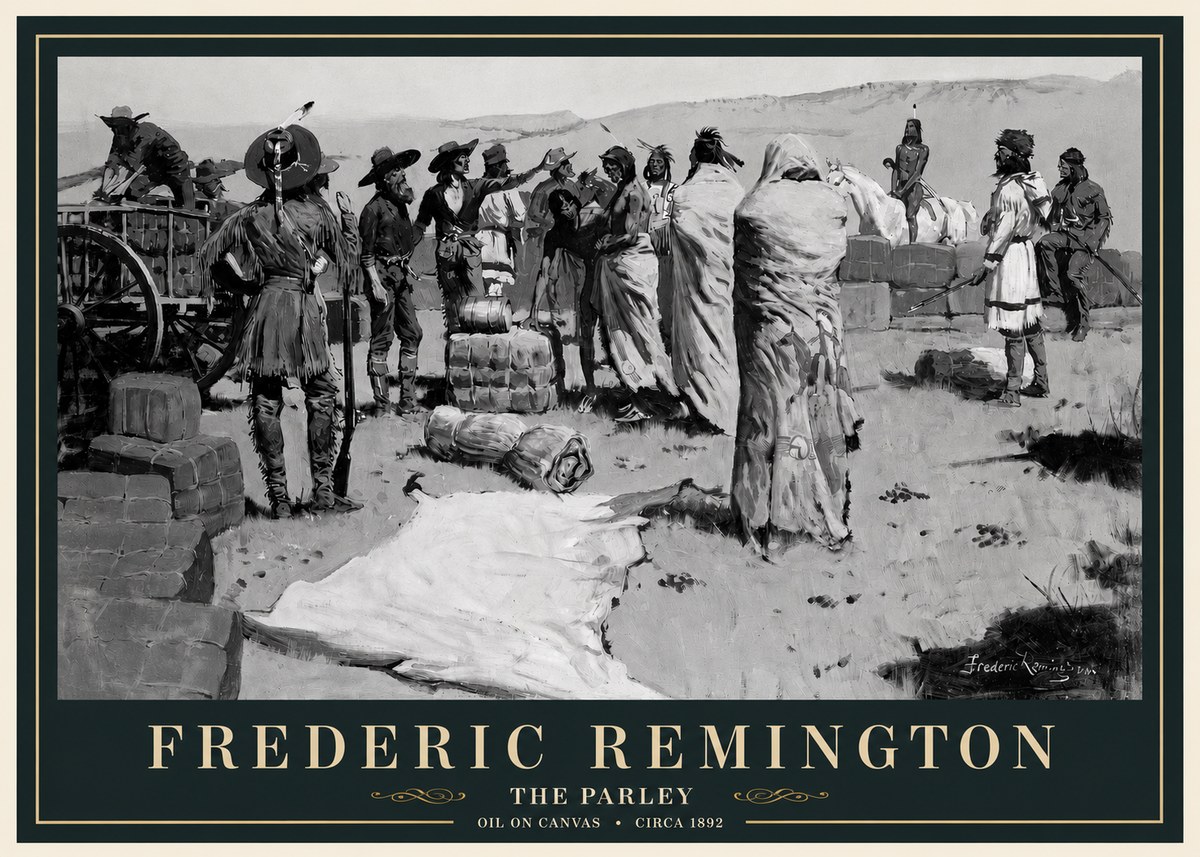 Frederic Remington The Parley No3 - Affiche