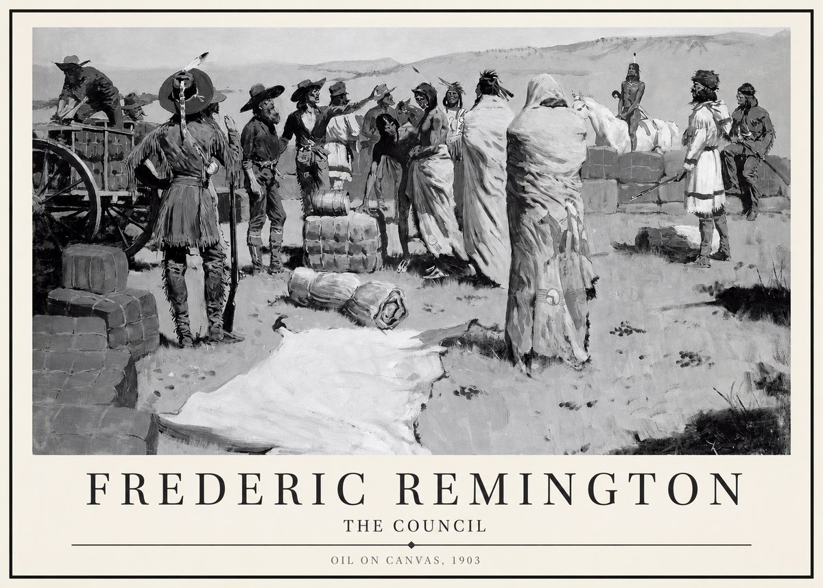 Frederic Remington The Parley No4 - Affiche