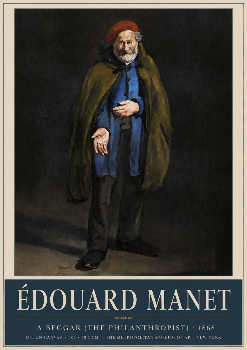Édouard Manet A Beggar (the Philanthropist) No3 - Affiche