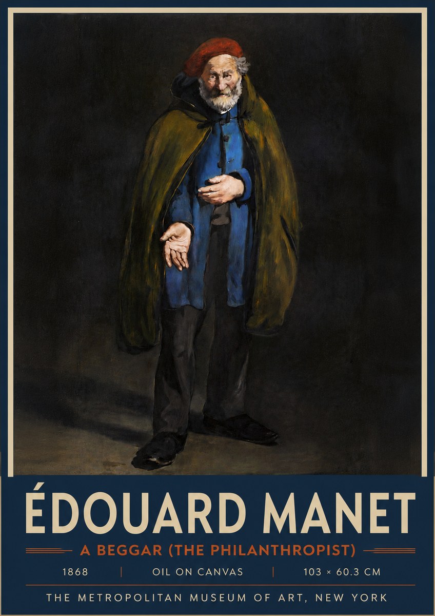 Édouard Manet A Beggar (the Philanthropist) No5 - Affiche