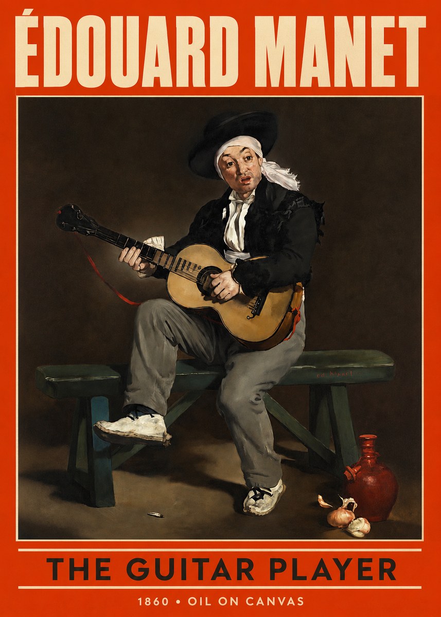 Édouard Manet The Guitar Player No2 - Affiche