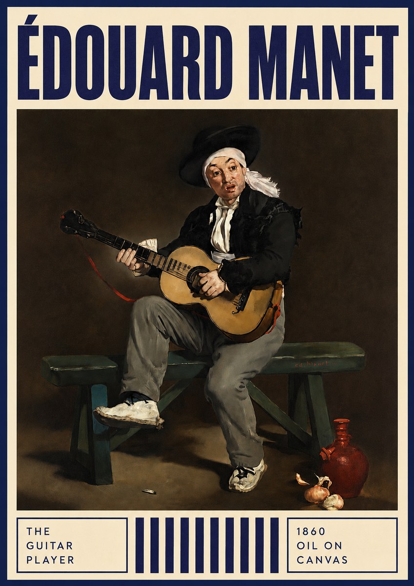 Édouard Manet The Guitar Player No3 - Affiche