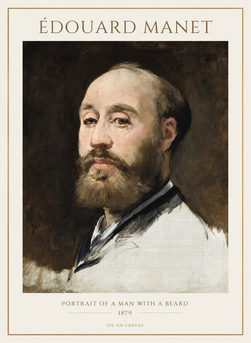 Édouard Manet Portrait of a Man with a Beard No1 - Affiche