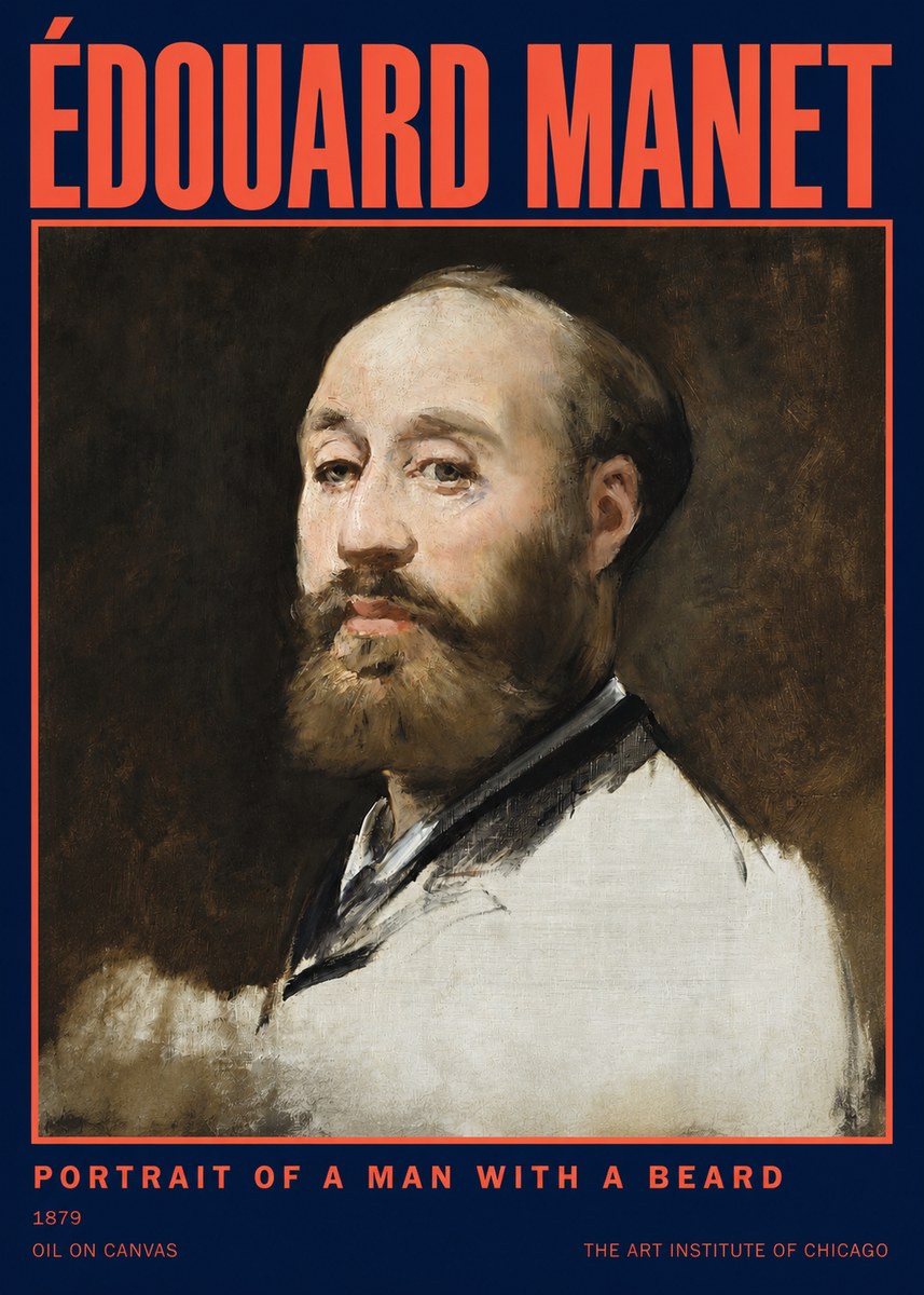 Édouard Manet Portrait of a Man with a Beard No2 - Affiche