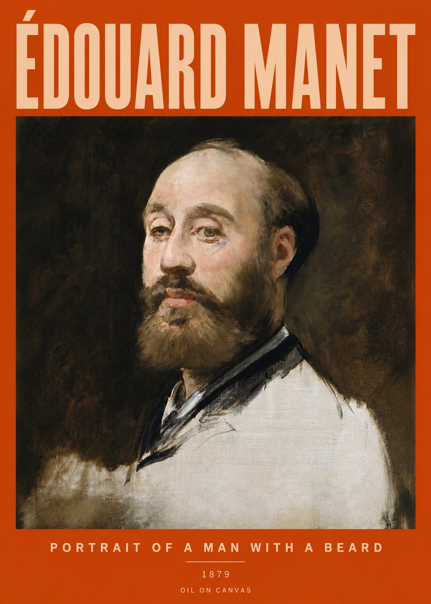 Édouard Manet Portrait of a Man with a Beard No5 - Affiche