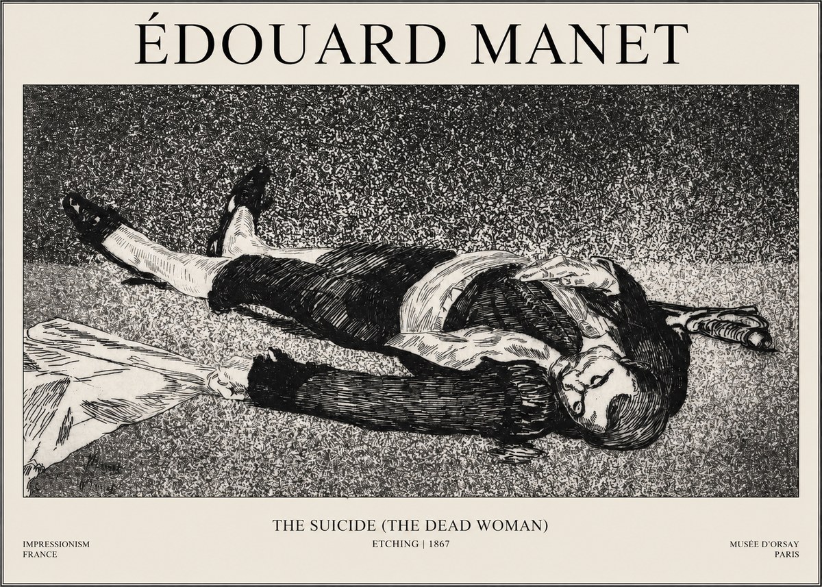 Édouard Manet The Suicide (the Dead Woman) No1 - Affiche