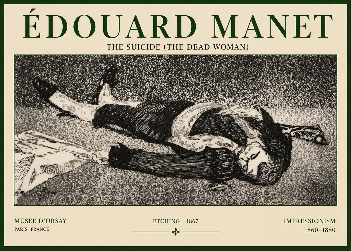 Édouard Manet The Suicide (the Dead Woman) No3 - Affiche