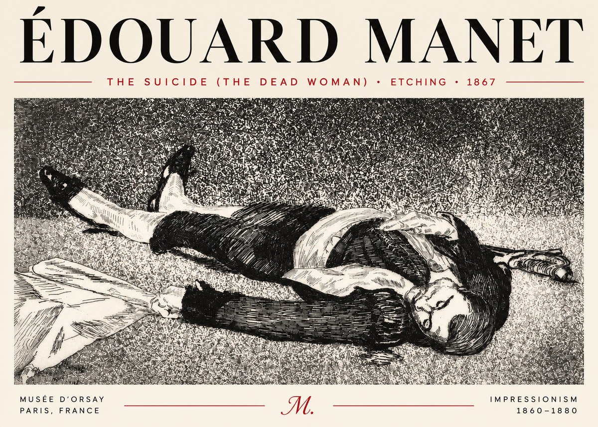 Édouard Manet The Suicide (the Dead Woman) No4 - Affiche