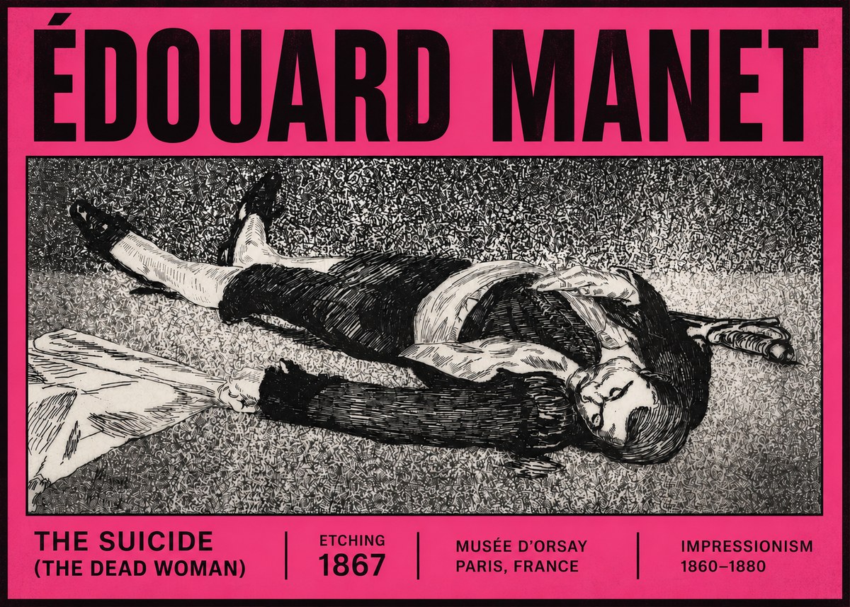 Édouard Manet The Suicide (the Dead Woman) No5 - Affiche