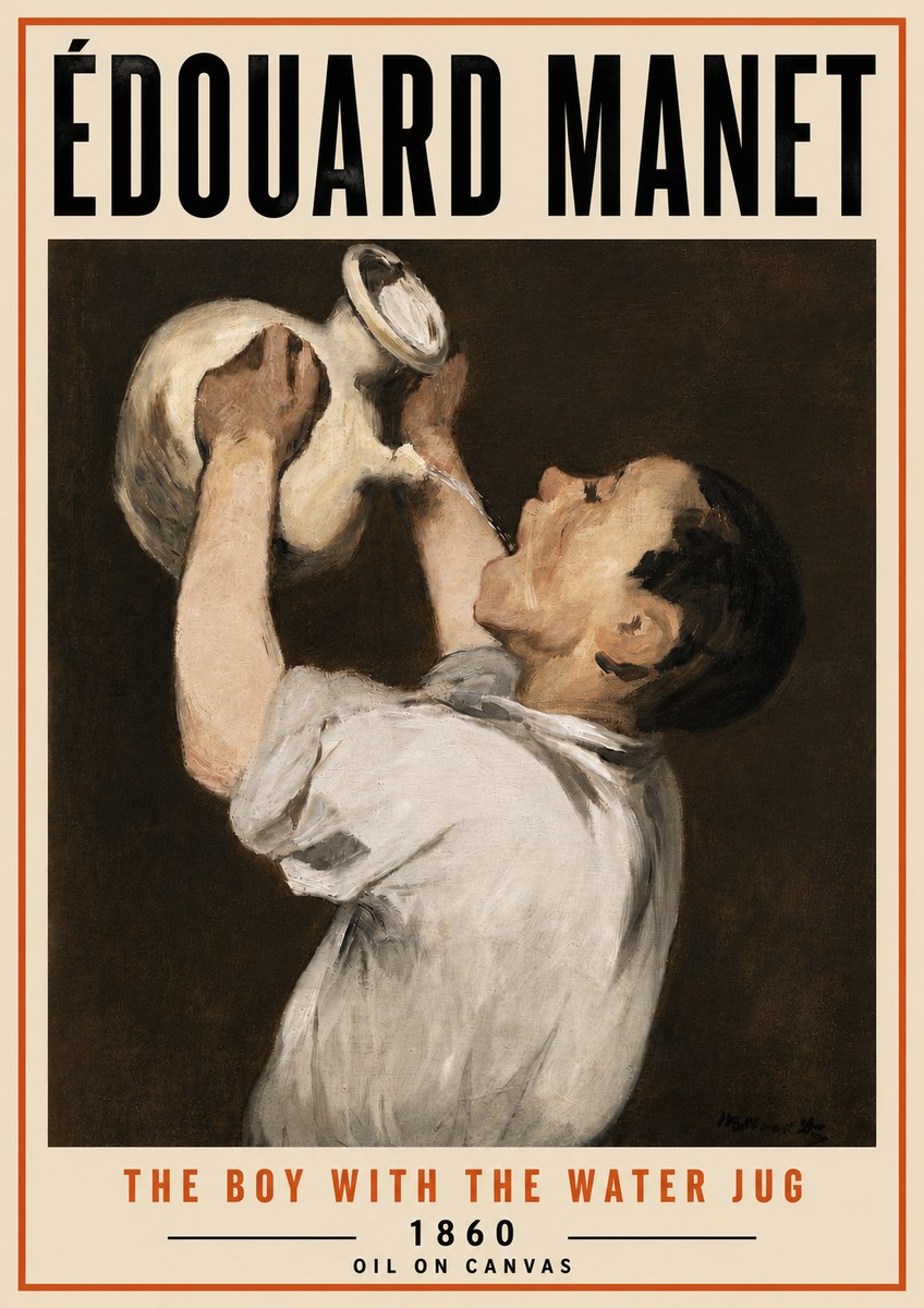 Édouard Manet The Boy with the Water Jug No5 - Affiche