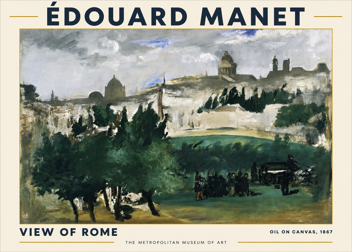 Édouard Manet View of Rome No4 - Affiche