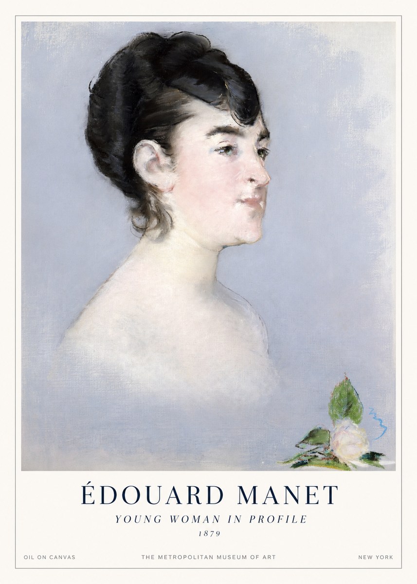 Édouard Manet Young Woman in Profile No1 - Affiche