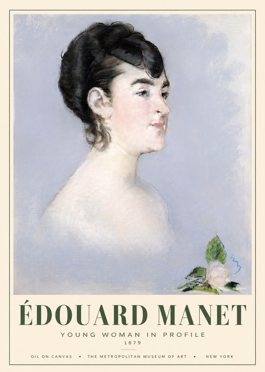 Édouard Manet Young Woman in Profile No5 - Affiche