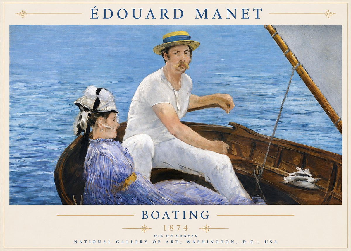 Édouard Manet Boating No3 - Affiche