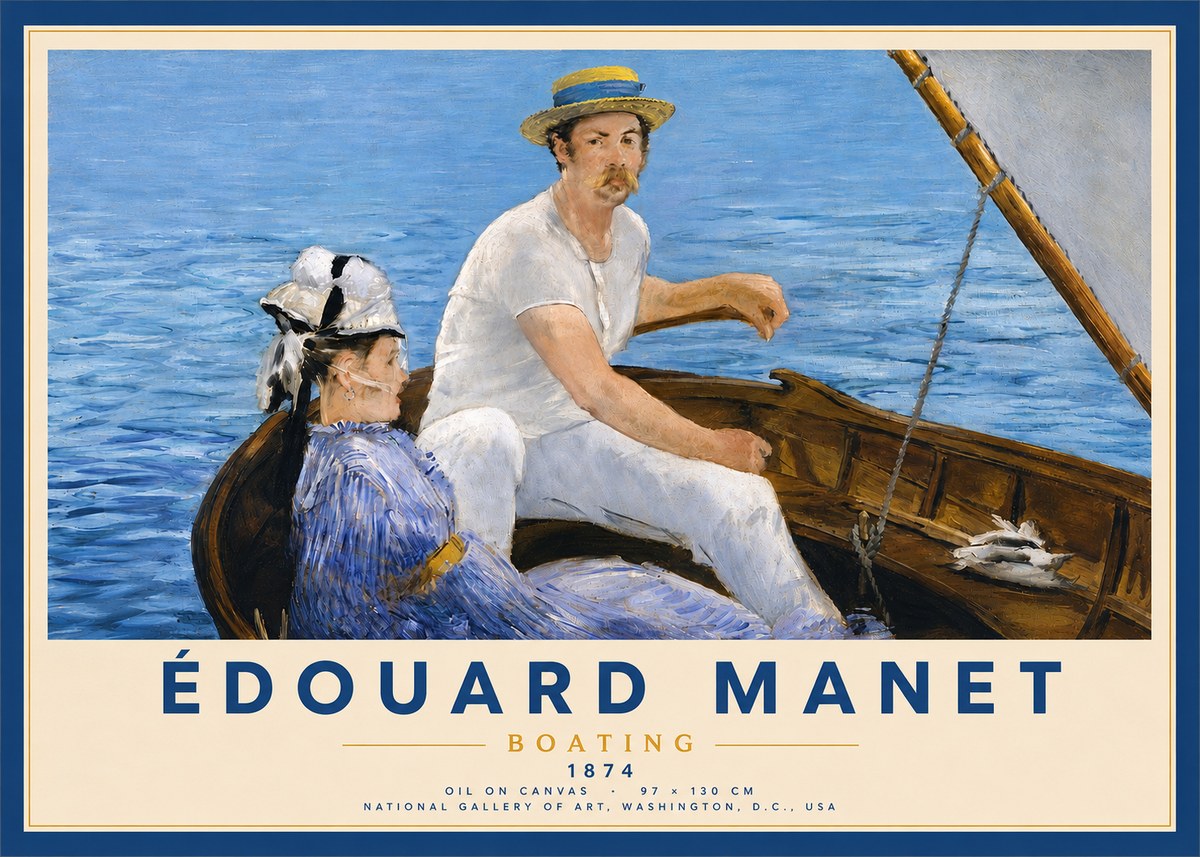 Édouard Manet Boating No4 - Affiche