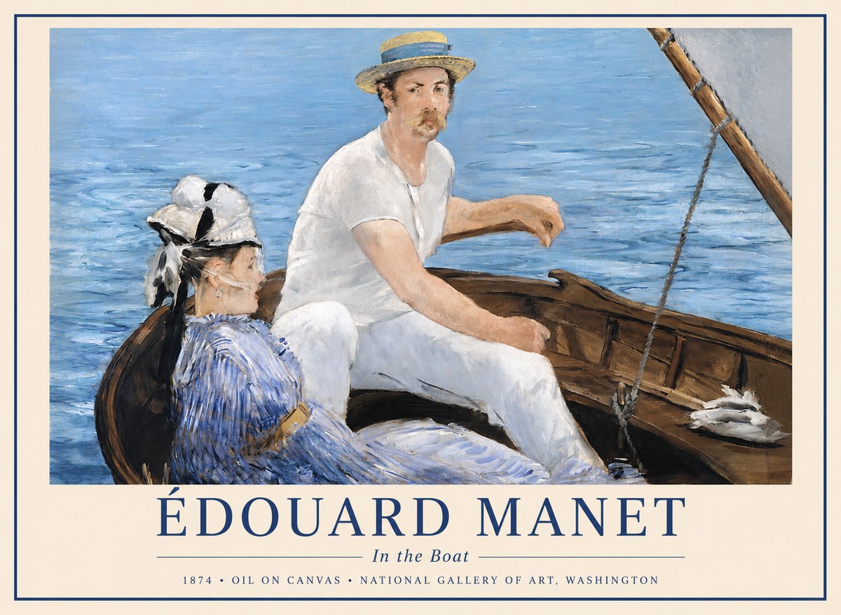 Édouard Manet Boating No6 - Affiche
