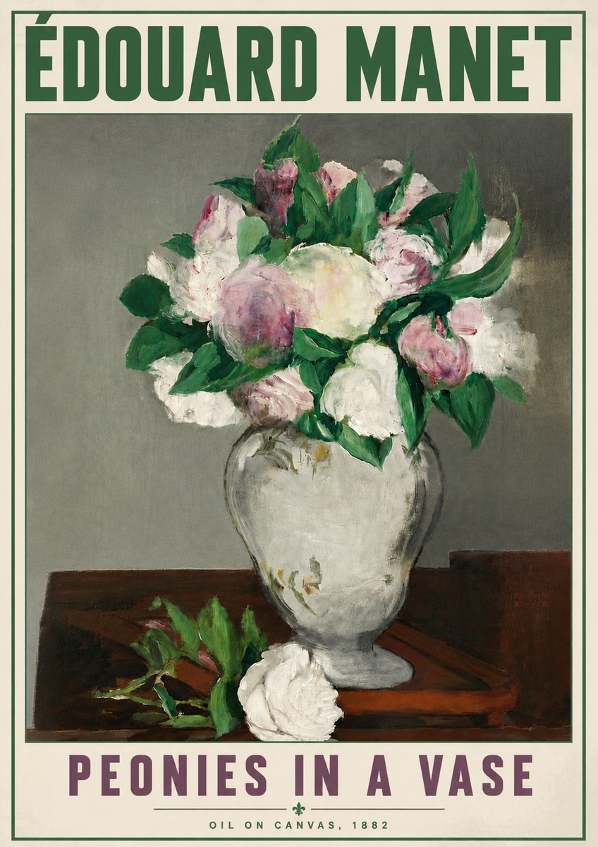 Édouard Manet Peonies in a Vase No6 - Affiche