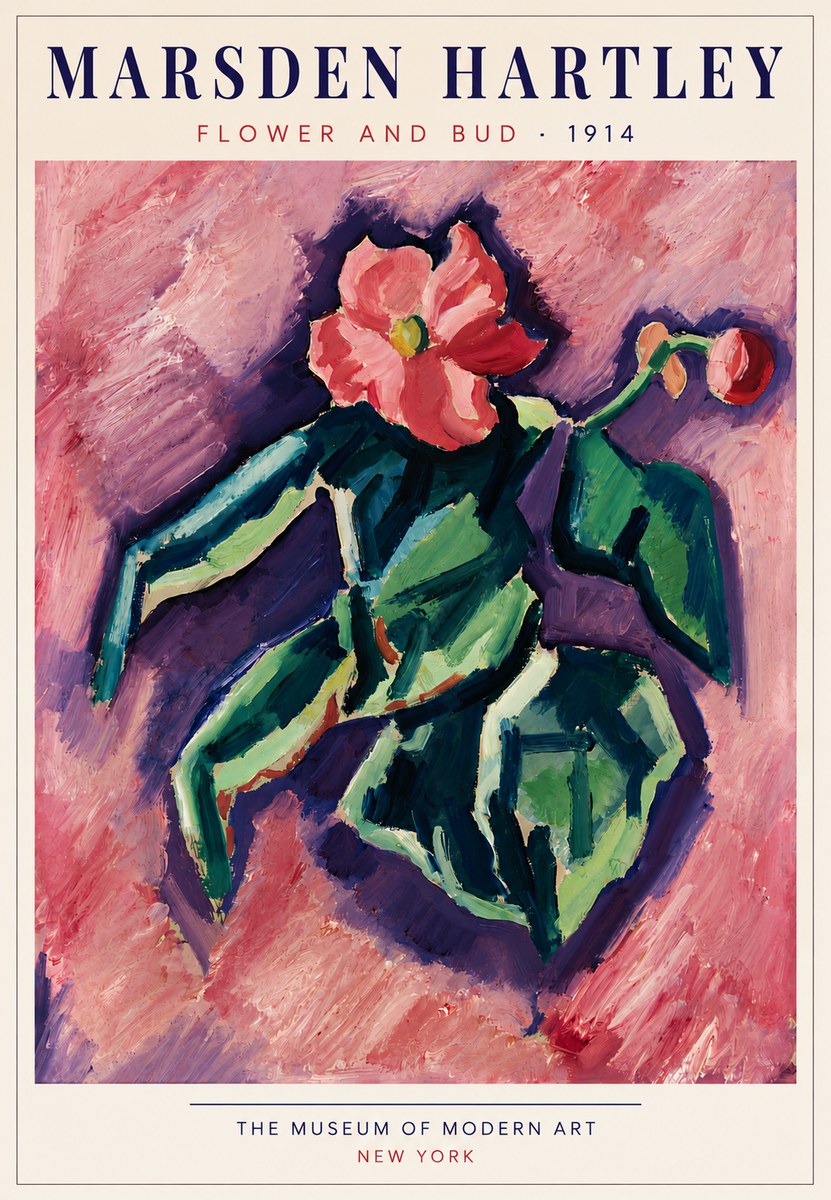 Marsden Hartley Flower and Bud No5 - Affiche