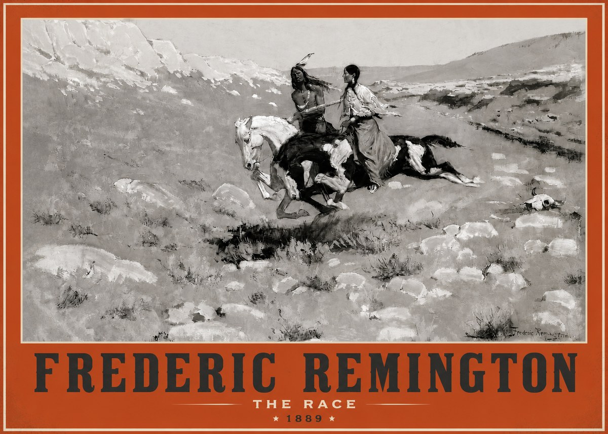 Frederic Remington The Race II No2 - Affiche