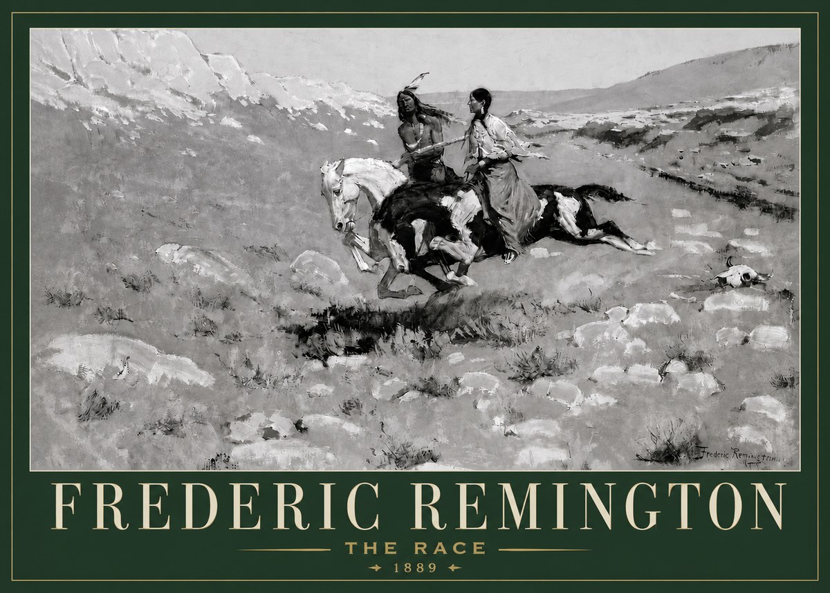Frederic Remington The Race II No3 - Affiche