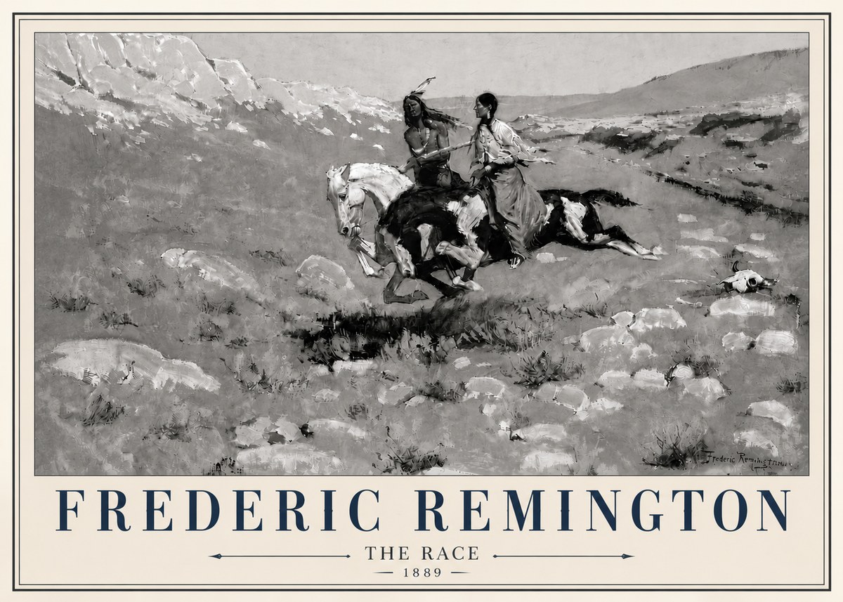 Frederic Remington The Race II No6 - Affiche