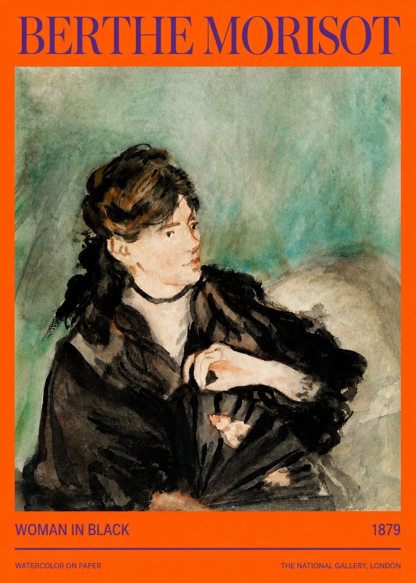 Berthe Morisot Woman in Black No2 - Affiche