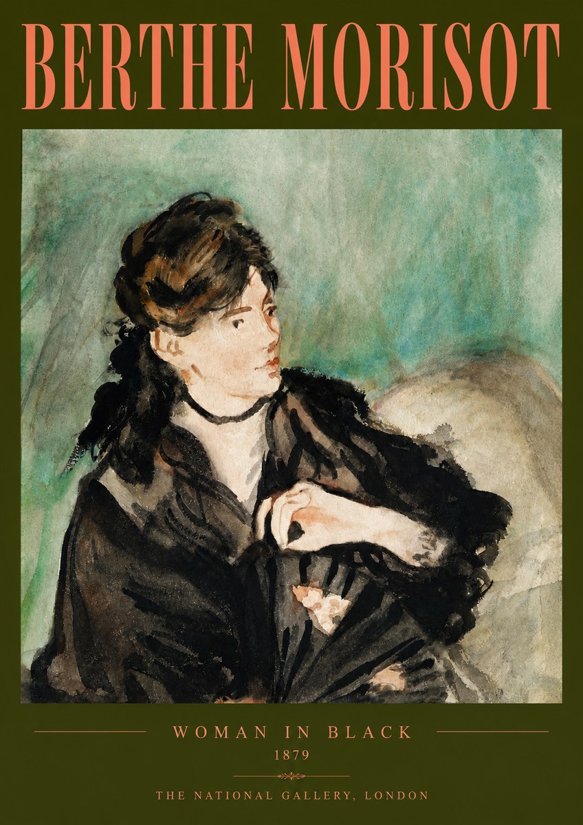 Berthe Morisot Woman in Black No5 - Affiche