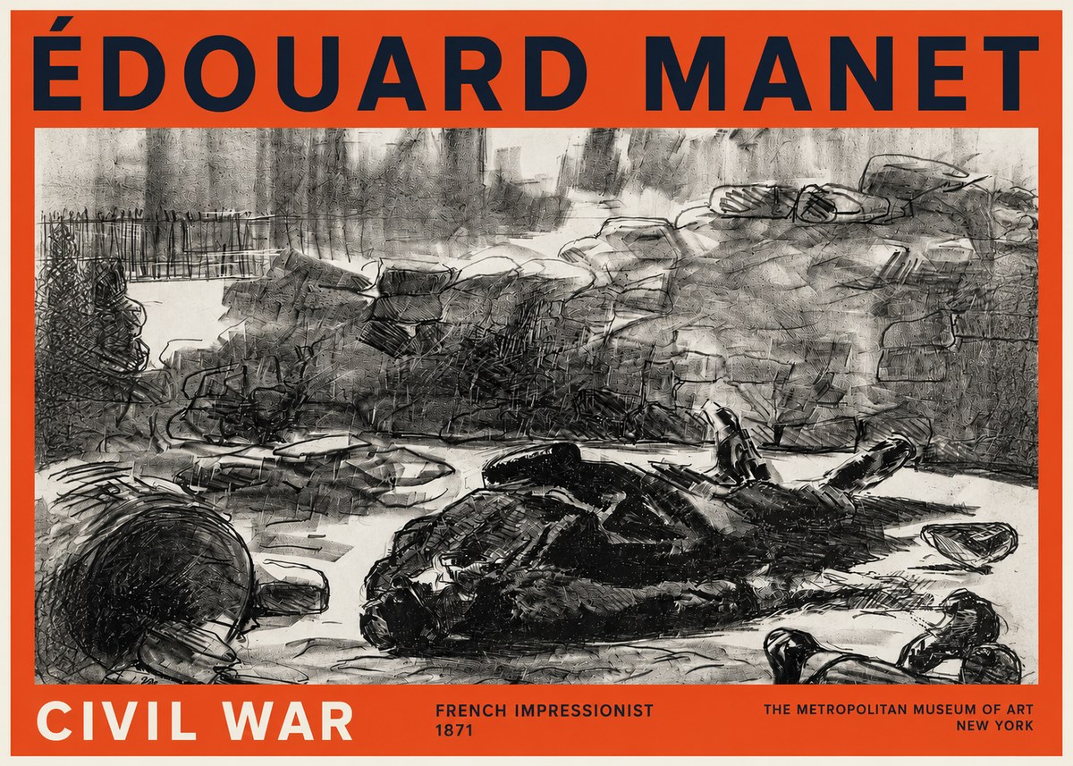 Édouard Manet Civil War No2 - Affiche