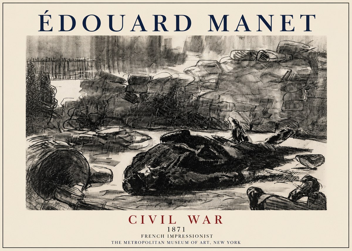 Édouard Manet Civil War No3 - Affiche