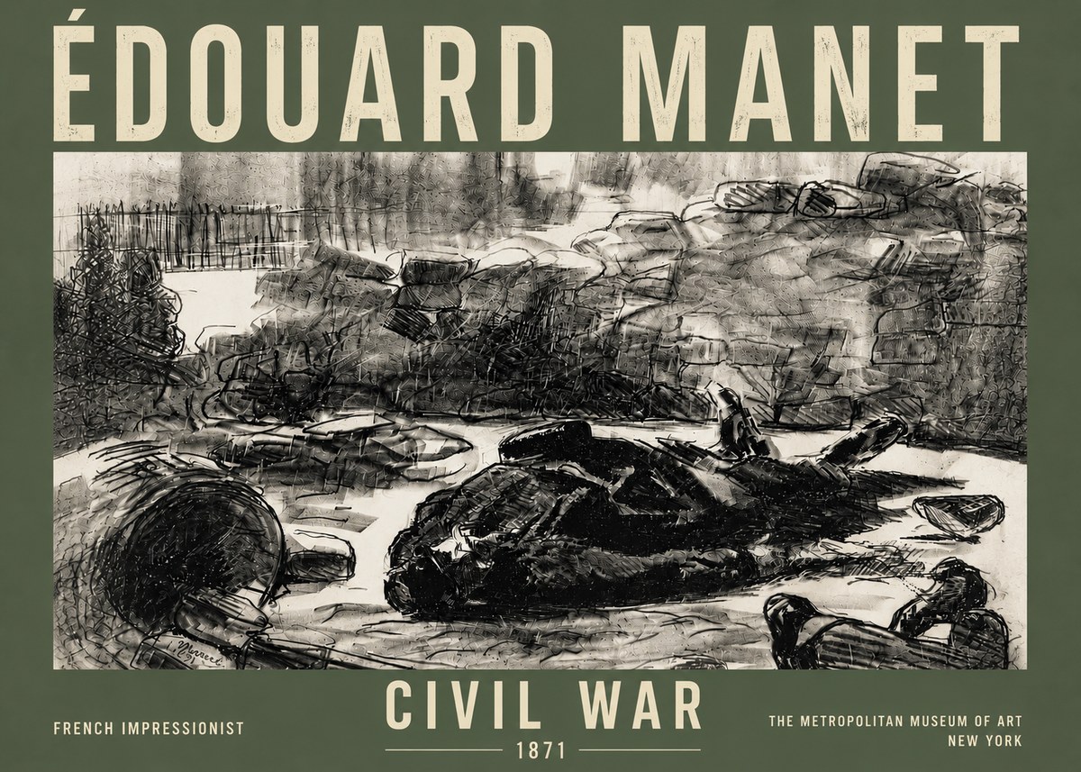 Édouard Manet Civil War No5 - Affiche