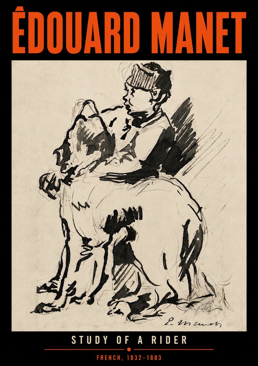 Édouard Manet Study of a Rider No6 - Affiche