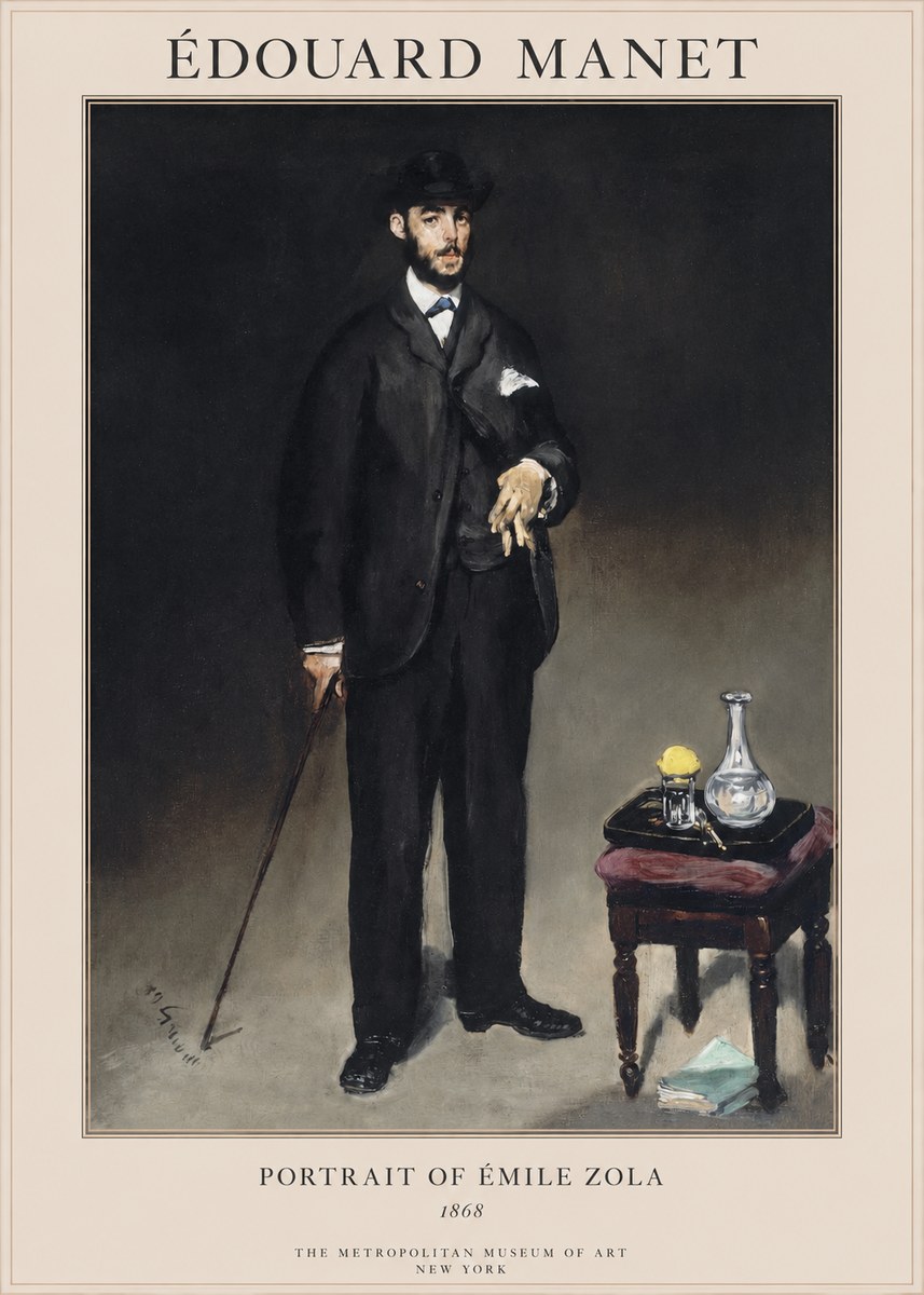 Édouard Manet Portrait of Émile Zola No1 - Affiche