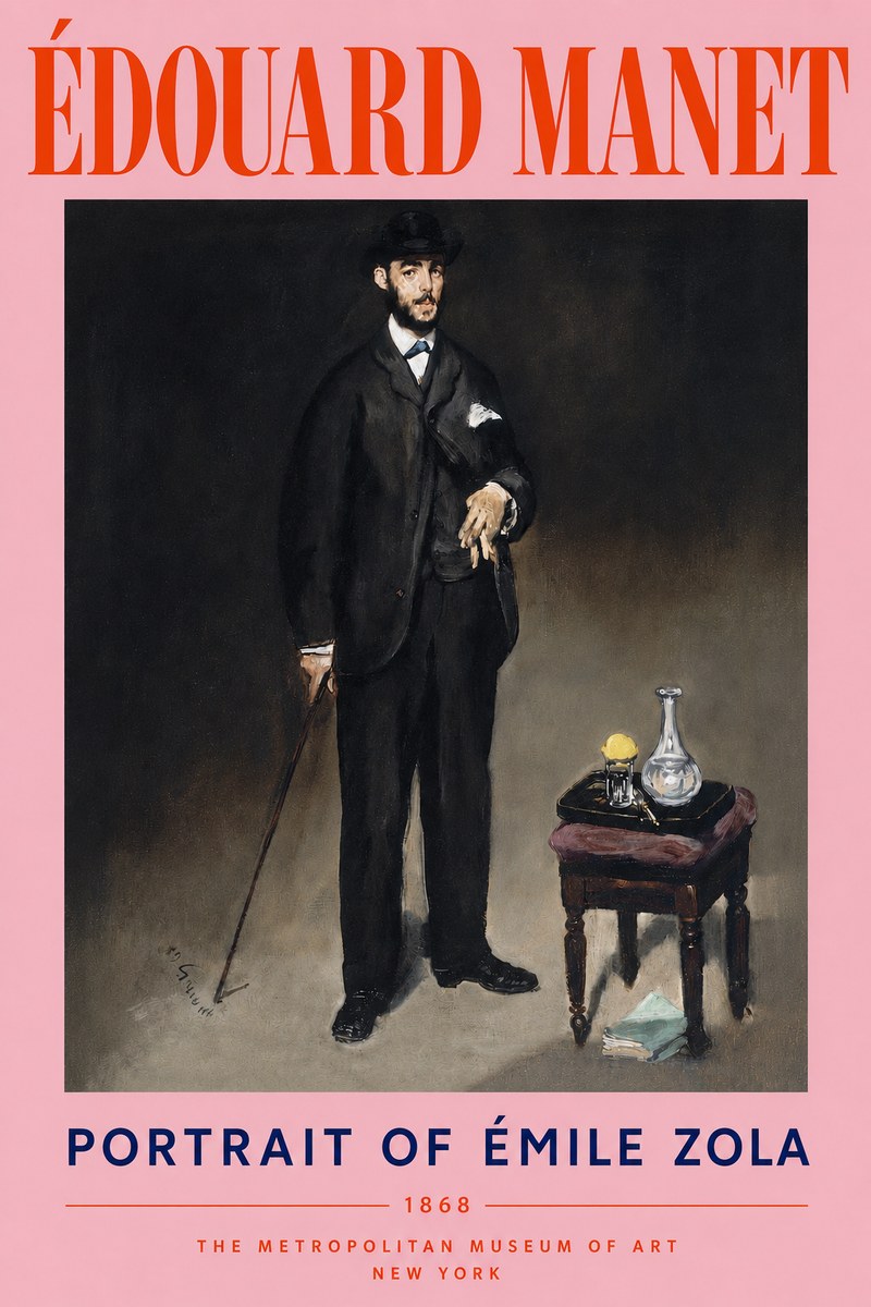 Édouard Manet Portrait of Émile Zola No4 - Affiche