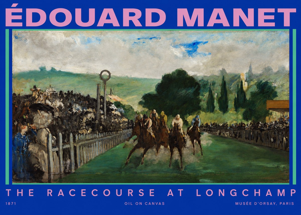 Édouard Manet The Racecourse at Longchamp No2 - Affiche