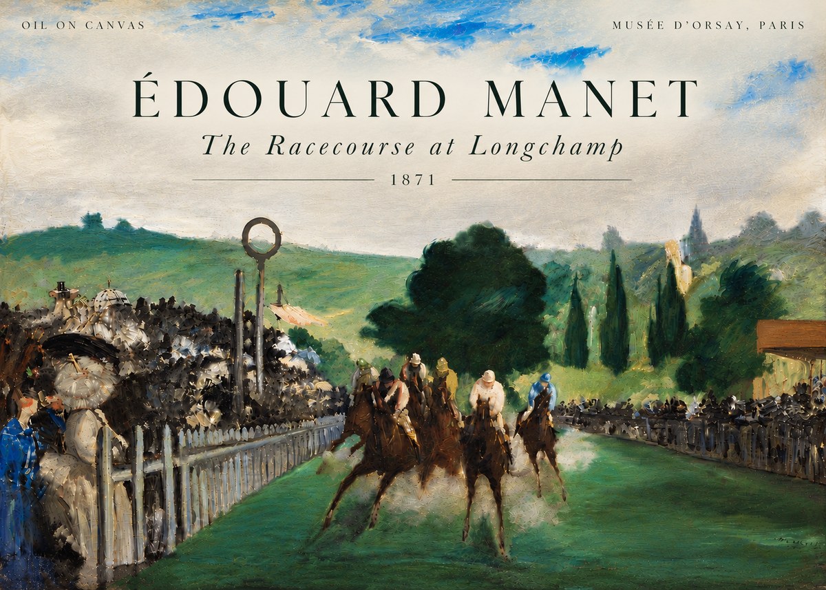 Édouard Manet The Racecourse at Longchamp No6 - Affiche