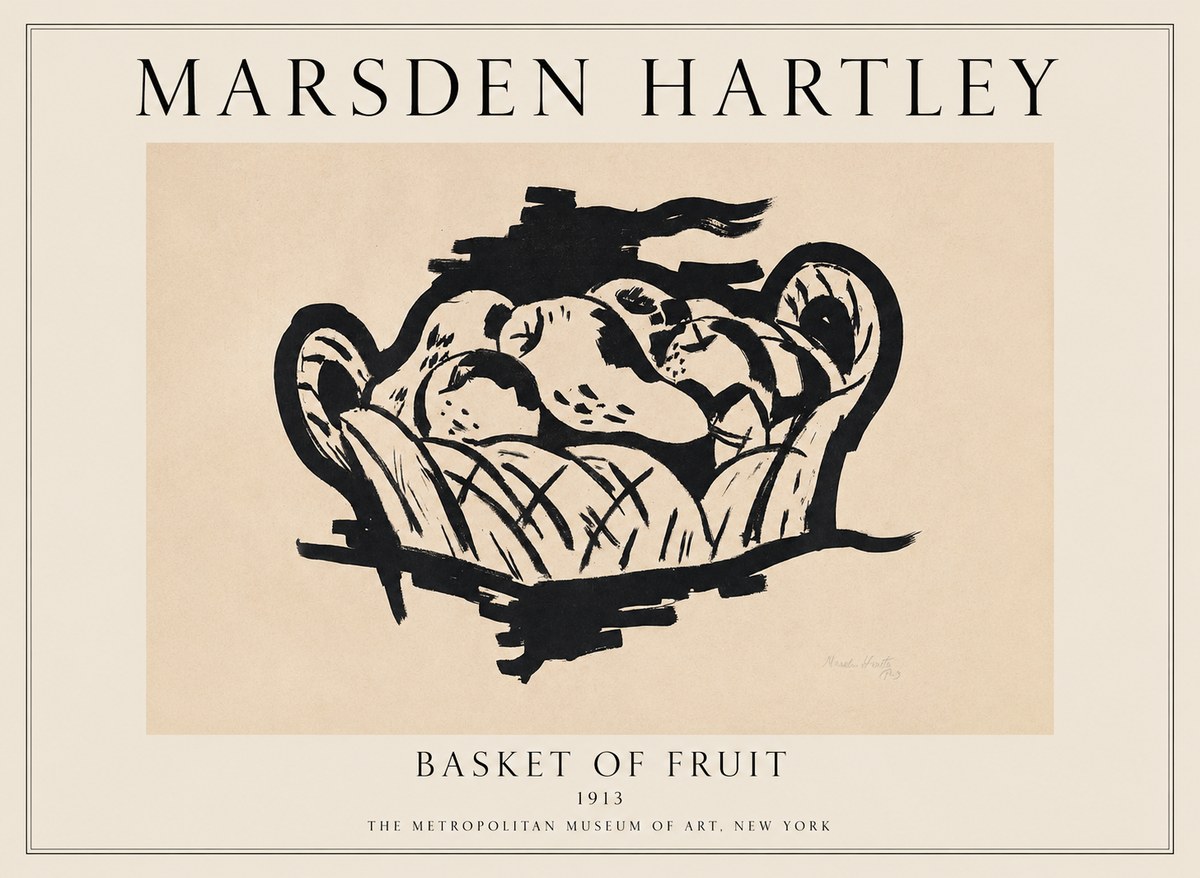 Marsden Hartley Basket of Fruit No1 - Affiche