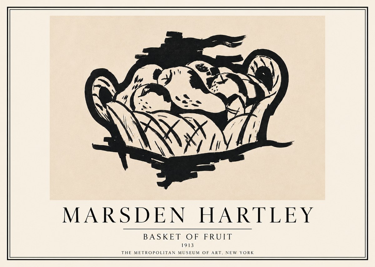 Marsden Hartley Basket of Fruit No3 - Affiche
