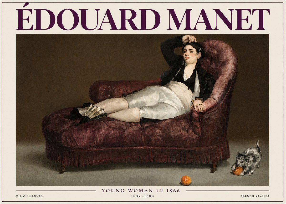 Édouard Manet Young Woman in 1866 No4 - Affiche