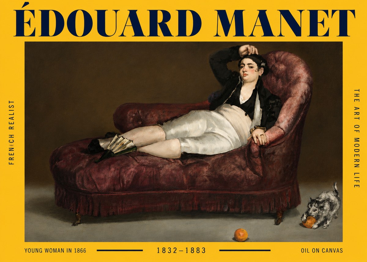 Édouard Manet Young Woman in 1866 No5 - Affiche