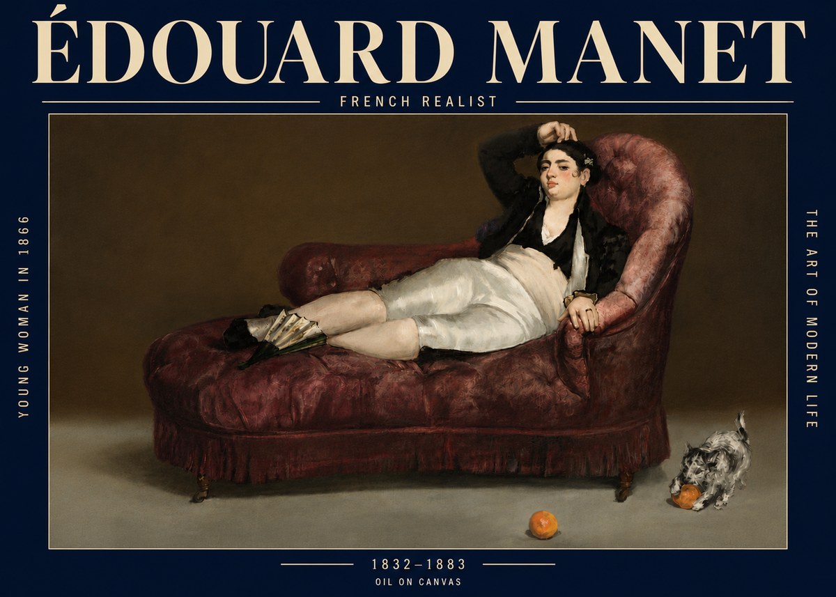 Édouard Manet Young Woman in 1866 No6 - Affiche