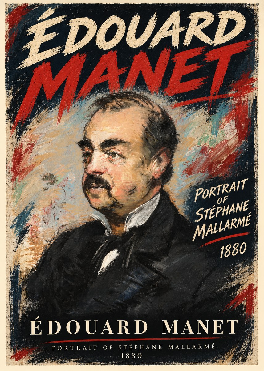 Édouard Manet Portrait of Stéphane Mallarmé I No3 - Affiche