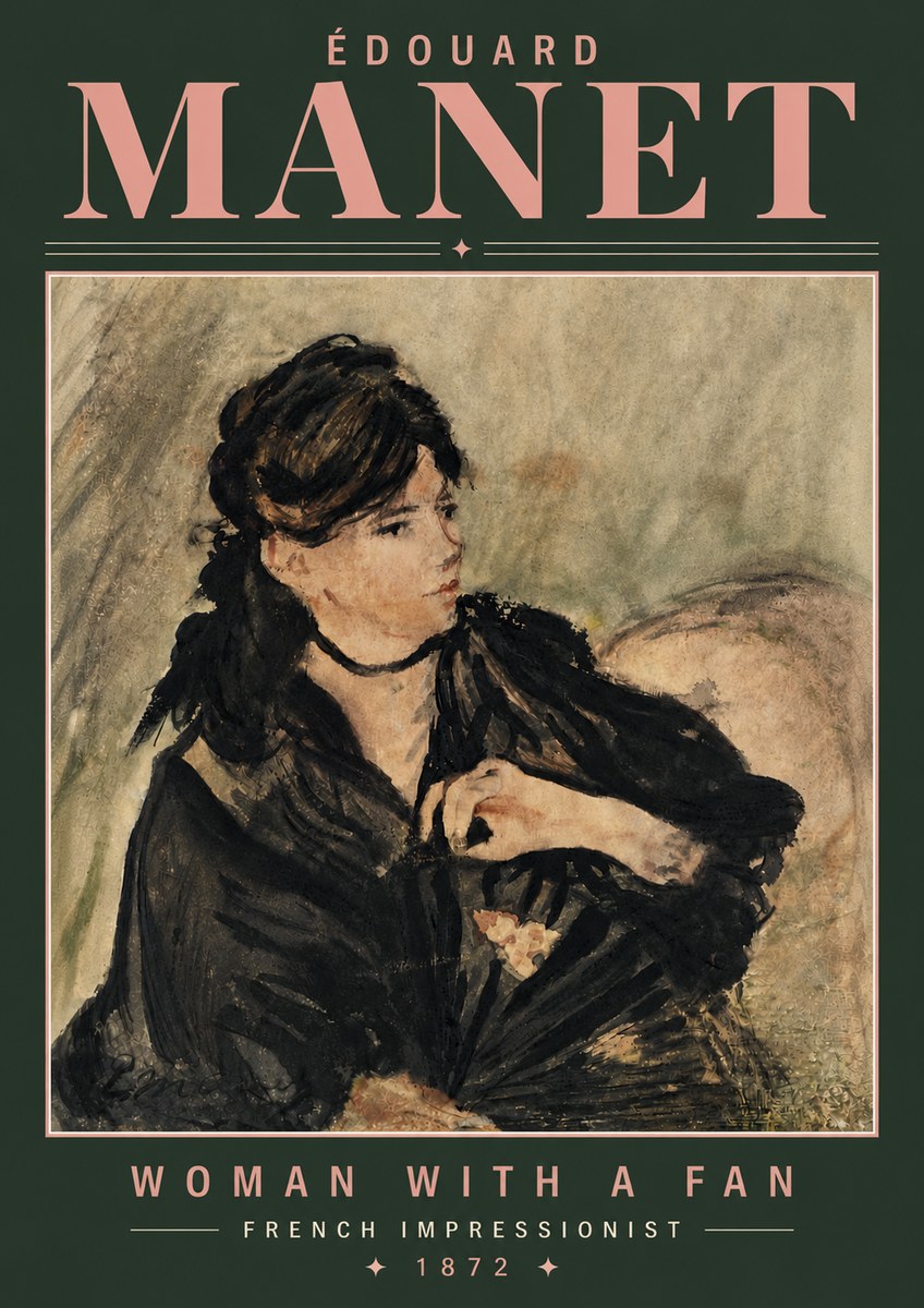 Édouard Manet Woman with a Fan No6 - Affiche