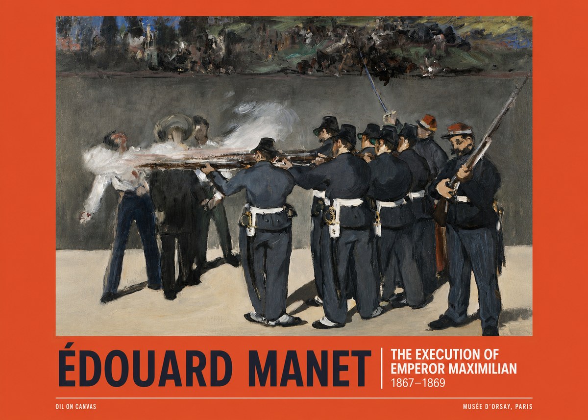 Édouard Manet The Execution of Emperor Maximilian No6 - Affiche