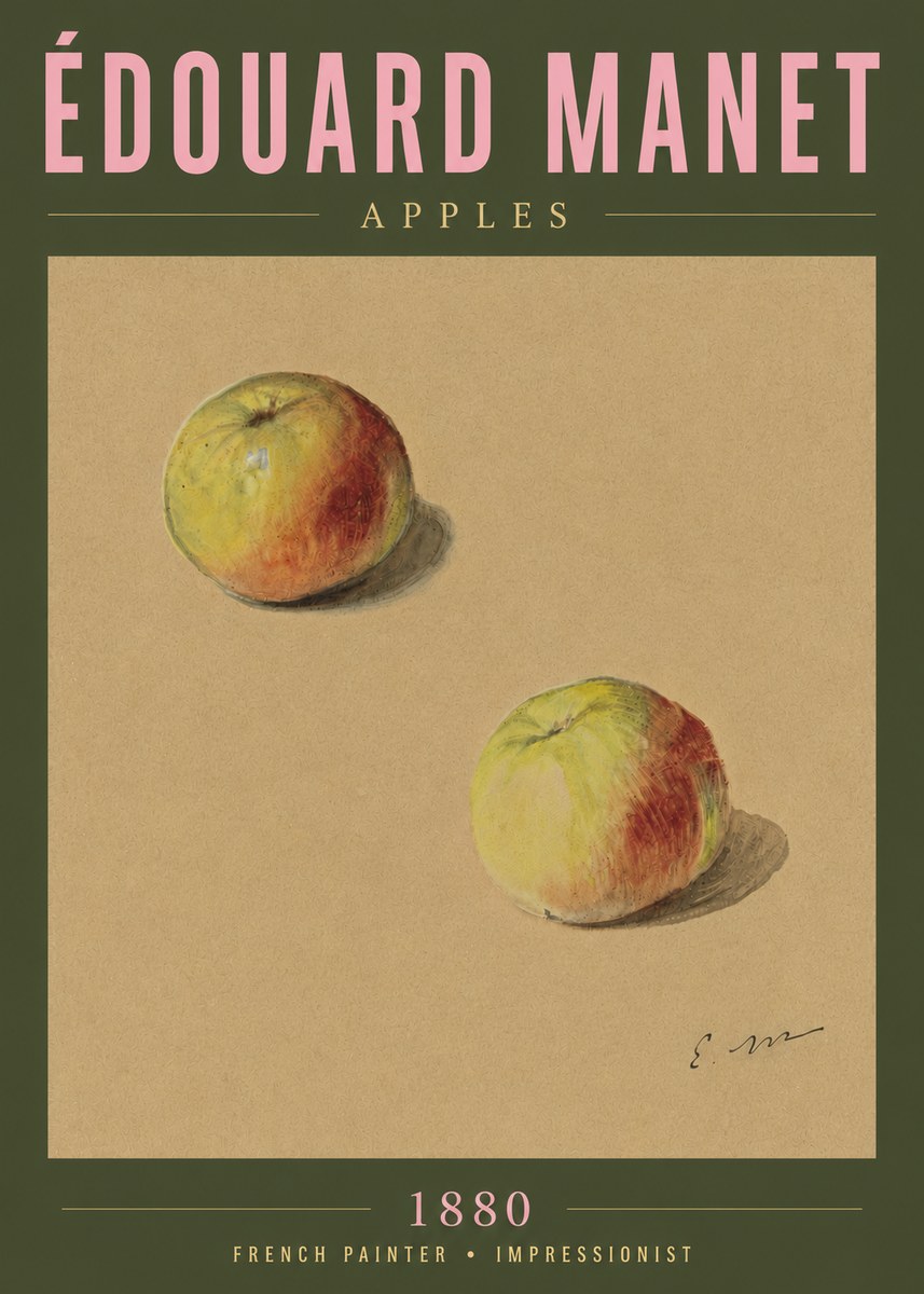 Édouard Manet Apples No5 - Affiche
