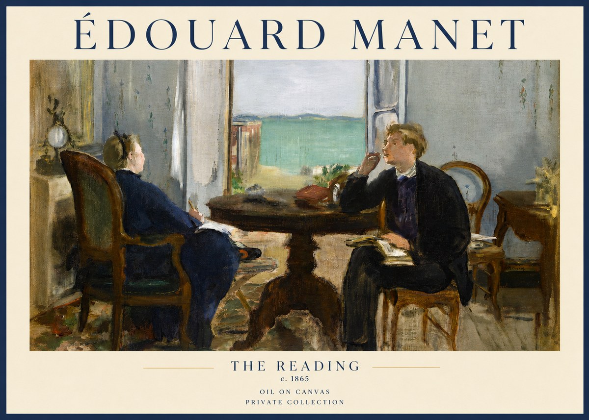 Édouard Manet The Reading No3 - Affiche