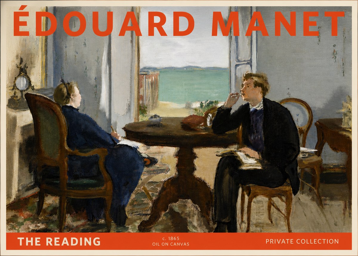 Édouard Manet The Reading No6 - Affiche