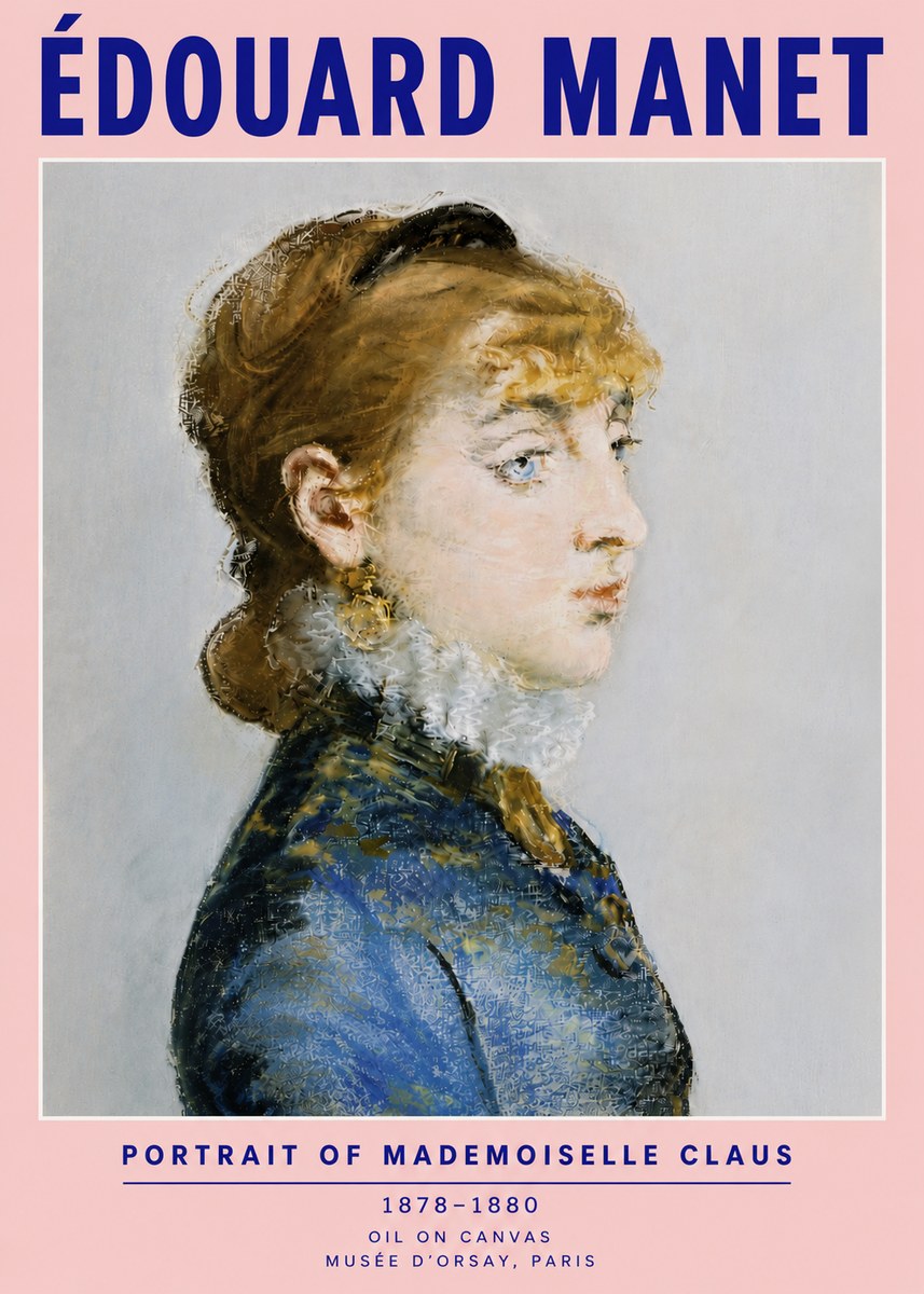Édouard Manet Portrait of Mademoiselle Claus No6 - Affiche
